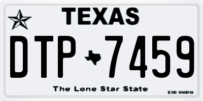 TX license plate DTP7459