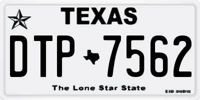 TX license plate DTP7562