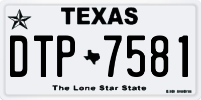 TX license plate DTP7581