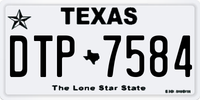 TX license plate DTP7584