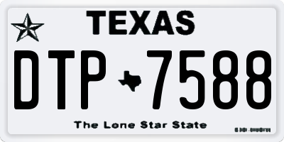 TX license plate DTP7588