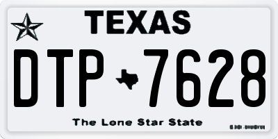 TX license plate DTP7628