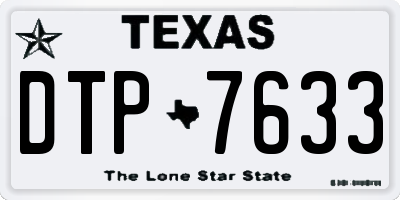 TX license plate DTP7633