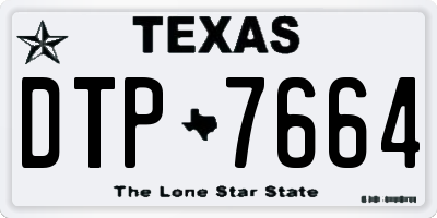 TX license plate DTP7664