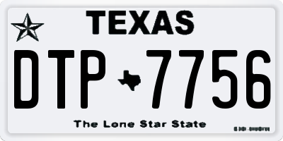 TX license plate DTP7756