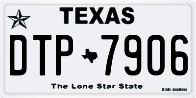 TX license plate DTP7906
