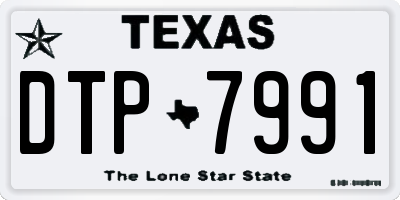 TX license plate DTP7991