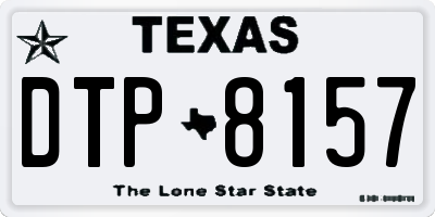 TX license plate DTP8157