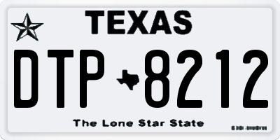 TX license plate DTP8212