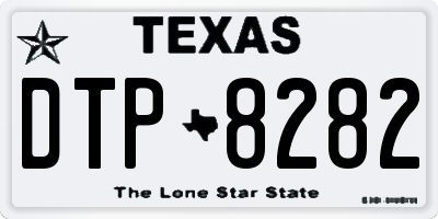 TX license plate DTP8282