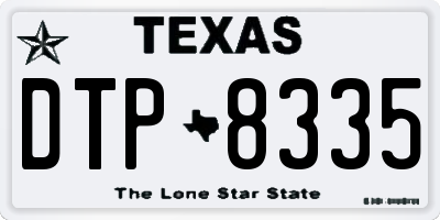 TX license plate DTP8335