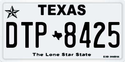 TX license plate DTP8425