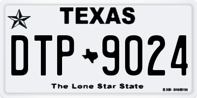 TX license plate DTP9024