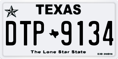 TX license plate DTP9134