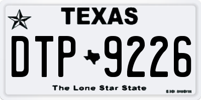 TX license plate DTP9226