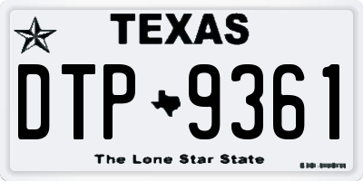 TX license plate DTP9361