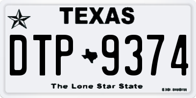 TX license plate DTP9374