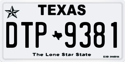 TX license plate DTP9381
