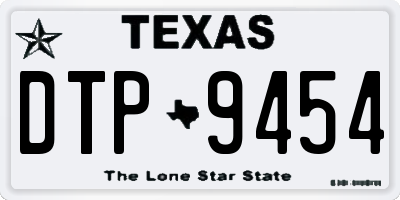 TX license plate DTP9454