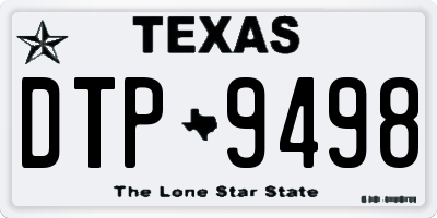 TX license plate DTP9498