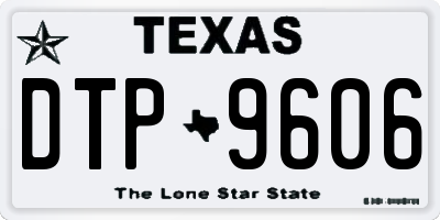 TX license plate DTP9606