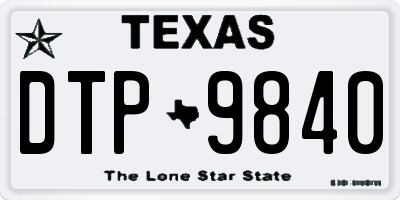 TX license plate DTP9840