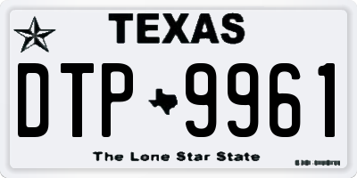 TX license plate DTP9961