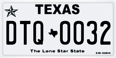 TX license plate DTQ0032