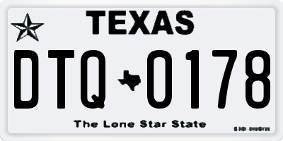 TX license plate DTQ0178
