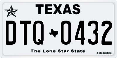 TX license plate DTQ0432