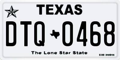 TX license plate DTQ0468