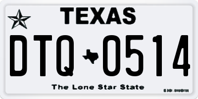 TX license plate DTQ0514