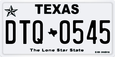 TX license plate DTQ0545