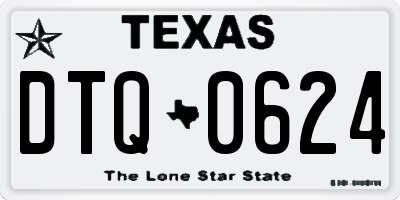TX license plate DTQ0624