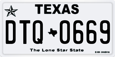 TX license plate DTQ0669