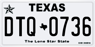 TX license plate DTQ0736