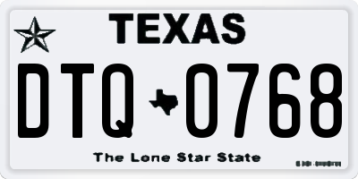 TX license plate DTQ0768