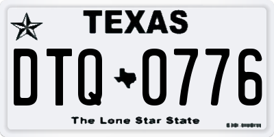 TX license plate DTQ0776
