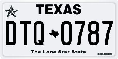 TX license plate DTQ0787