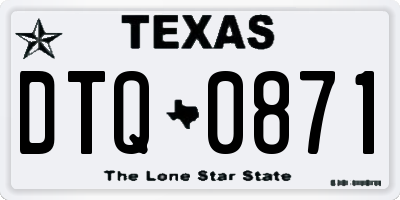 TX license plate DTQ0871