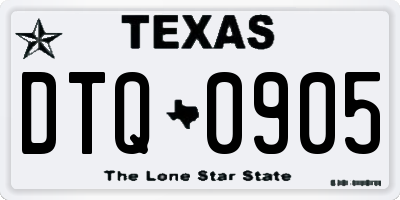 TX license plate DTQ0905