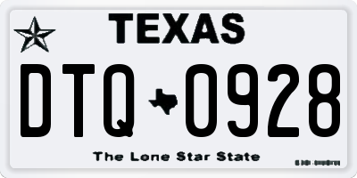 TX license plate DTQ0928