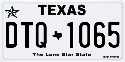TX license plate DTQ1065