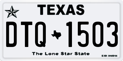 TX license plate DTQ1503