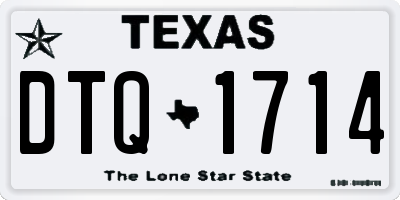 TX license plate DTQ1714