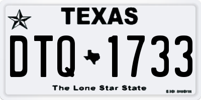 TX license plate DTQ1733