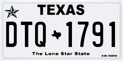 TX license plate DTQ1791