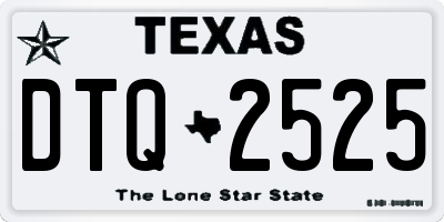 TX license plate DTQ2525