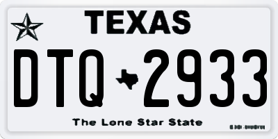 TX license plate DTQ2933