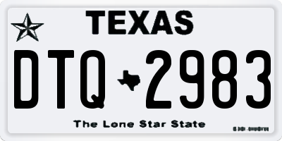 TX license plate DTQ2983